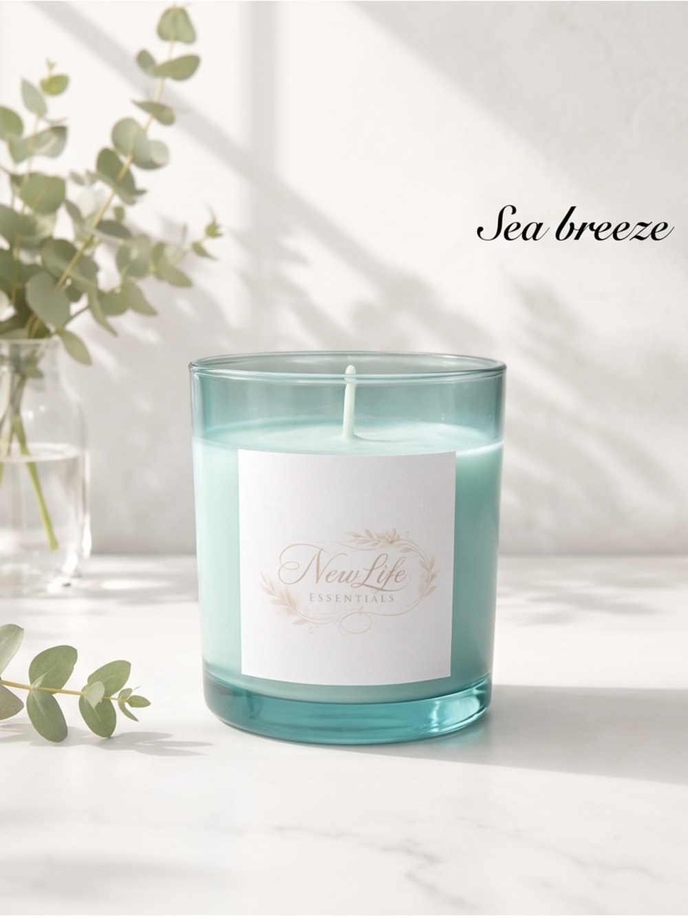 Essentials Sea Breeze Scented Candle - Aqua